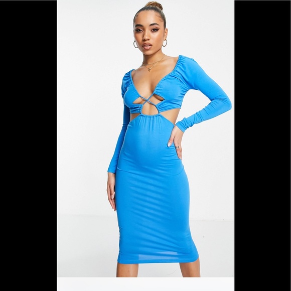 🎉HP🎉ASOS- long sleeve ruched channel cut - Picture 4 of 5